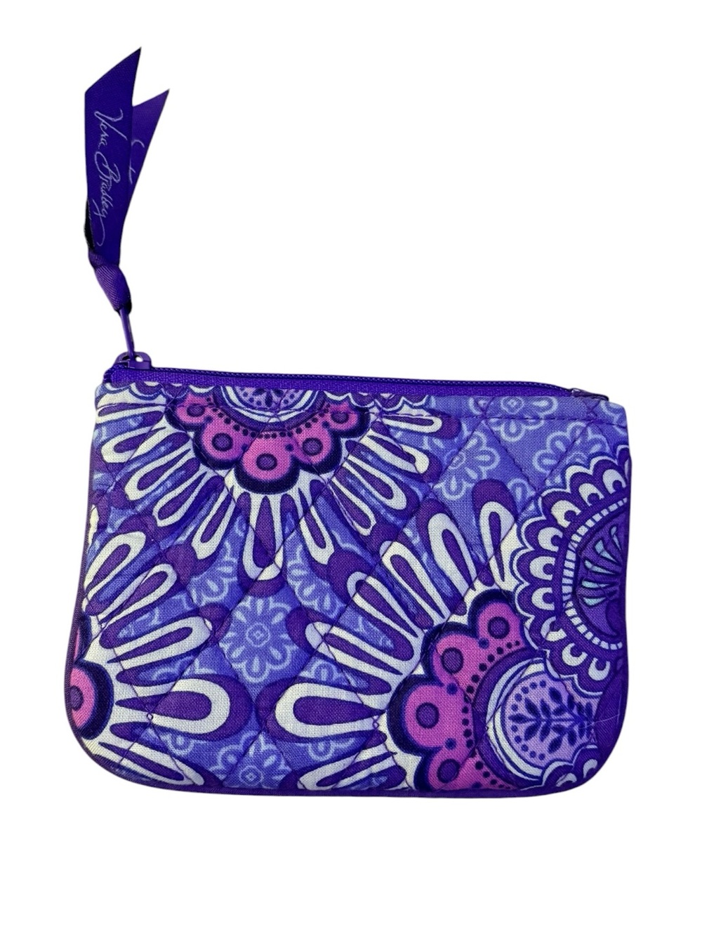 Vera Bradley Purple & Pink Floral Quilted Cosmetic Pouch